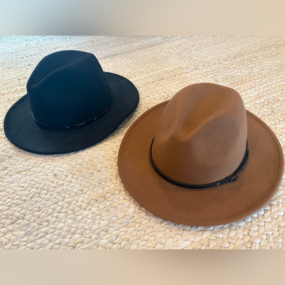 Two felt wide brim hats